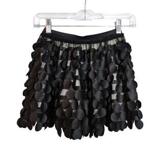Halabaloo Elegant Black Skirt with 3D Polka Dot Textured Design Skirt Size 6